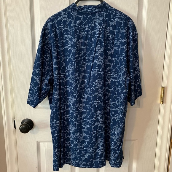 NWT Uniqlo Men's Blue Patterned Short-sleeved Button-down Shirt XL - Picture 5 of 9